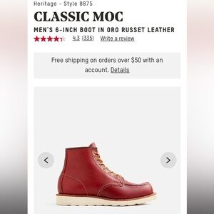 Heritage Men's Classic Moc Boot - Oro Russet Leather